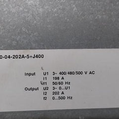 Abb Acs850-04-202a-5+j400 Ac Drive Module Rrfc6622 64686801 C 400/480/500v Ac