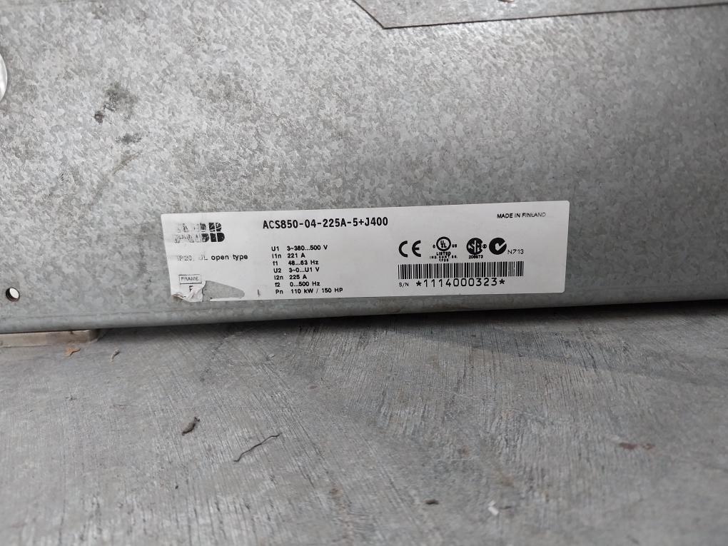 Abb Acs850-04-225A-5+J400 Frequency Drive 110 Kw/150 Hp