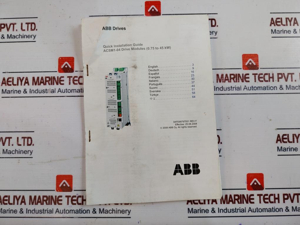 Abb Acsm1-spa0-05A0-4 Power Unit Type Acsm1-04 Drive Module Ip20 48-63Hz