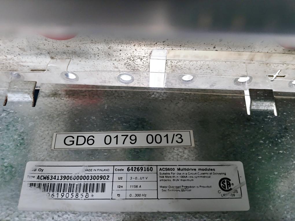 Abb Acw6341390600000300902 Acs600 Multidrive Module 1156a 600v Max 0-300 Hz