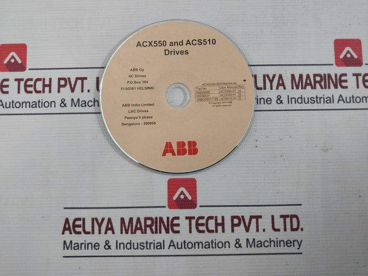 Abb Acx550 And Acs510 Drives Compact Disc Cd 3Abd00017199 Rev. H,G,D
