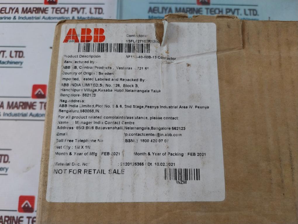 Abb Af116-40-00B-13 Contactor 100-250V 50/60Hz