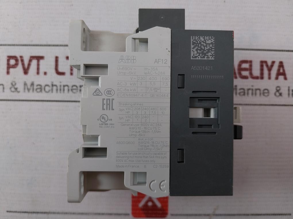Abb Af12-30-01-13 Contactor 100-250V 50/60Hz-dc A5201421 C2-15259