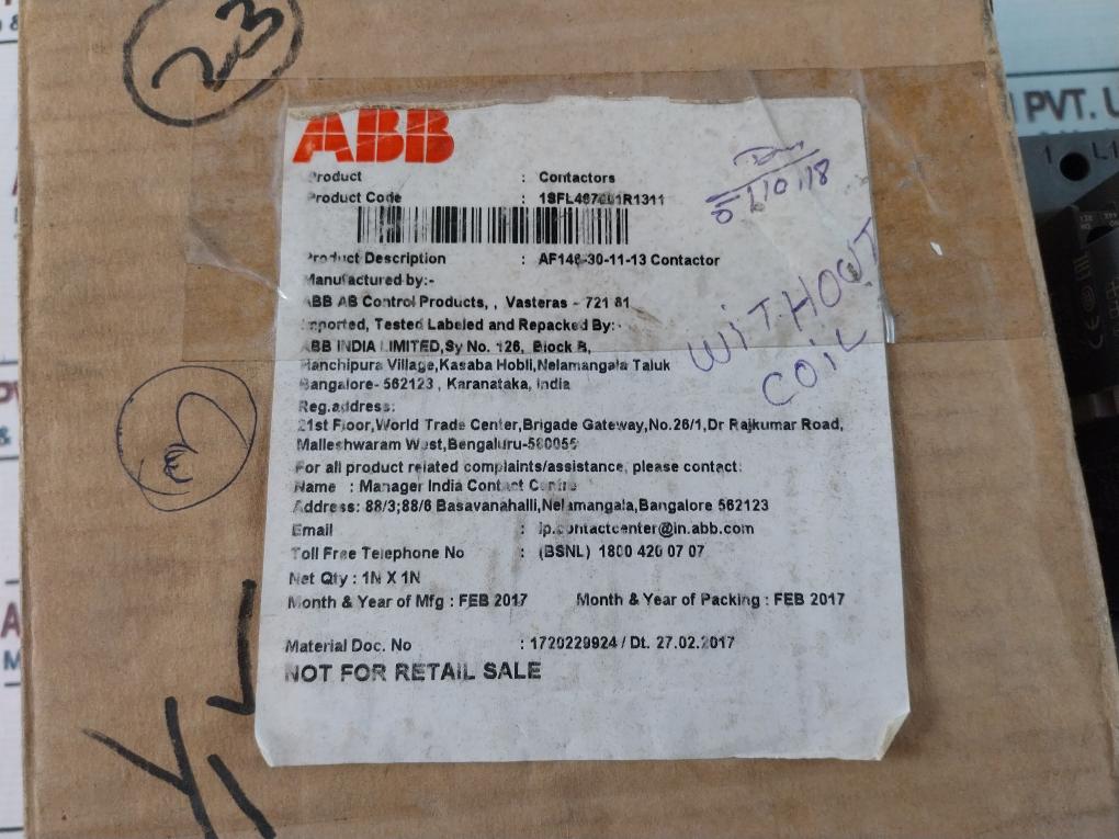 Abb Af146-30-11-13 Contactor 100-250V 50/60Hz