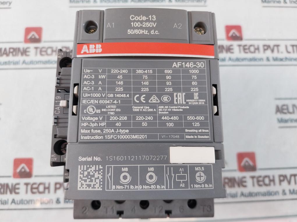 Abb Af146-30-11-13 Contactor 100-250V 50/60Hz