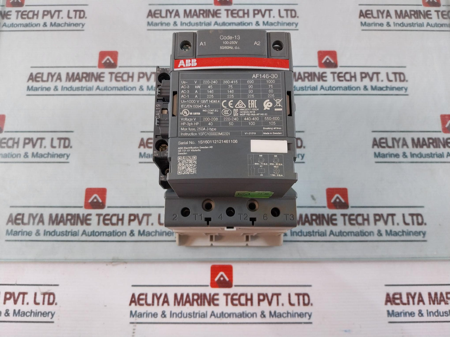 Abb Af146-30-11-13 Contactor 50/60Hz, D.C 1000V 16A