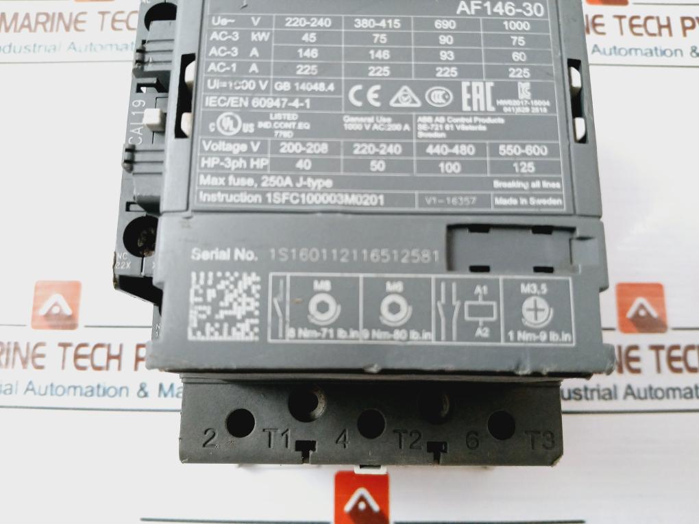 Abb Af146-30 Contactor 200A