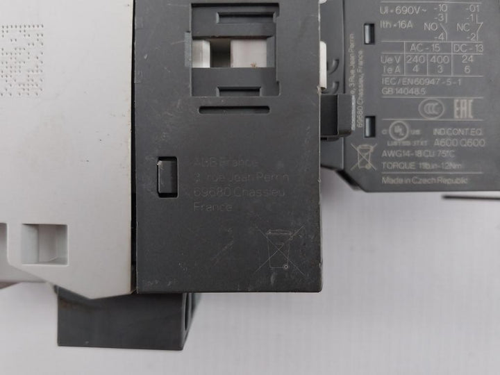 Abb Af16-30-10-11 Contactor 24-60V 50/60Hz 20-60Vdc 690V~ 35A 6Kv 600Vac 30A Ip20