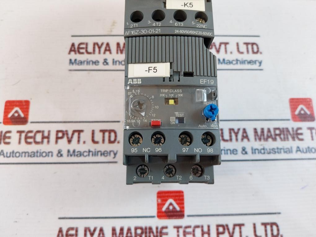 Abb Af16Z-30-01-21 Contactor W/ Ef19-18.9 Overload Relay 50/60Hz