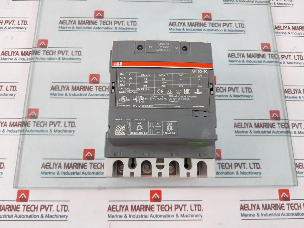 Abb Af190-40 Contactor 100-250v 50/60hz