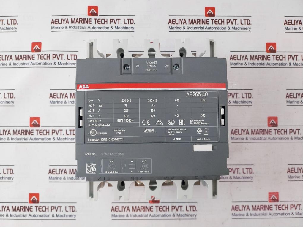 Abb Af265-40-00-13 Contactor 1Sfb101066M0201