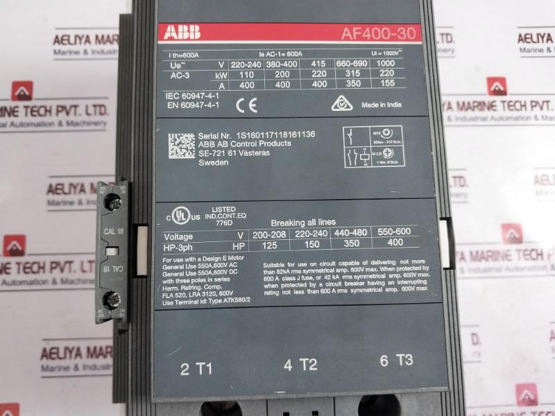 Abb Af400-30-11 Dc Contactor 600A 1000V~