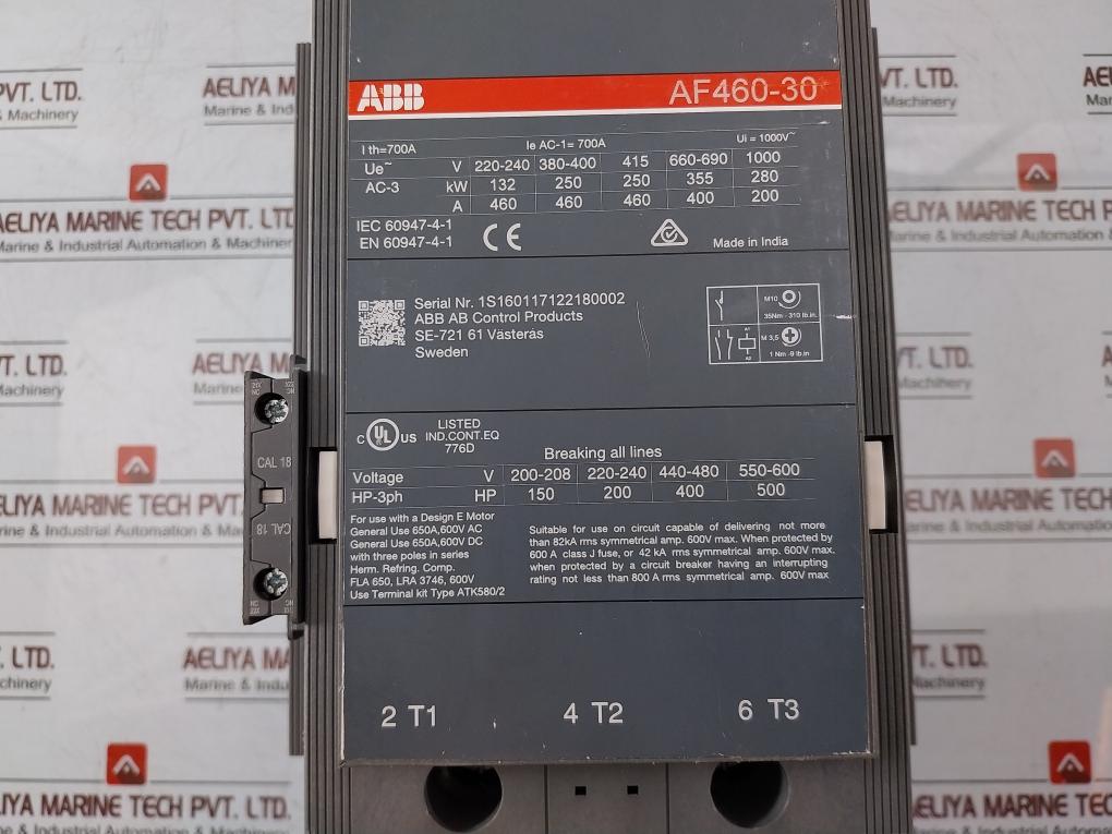 Abb Af460-30-11 Contactor 700A 1000V Ip20