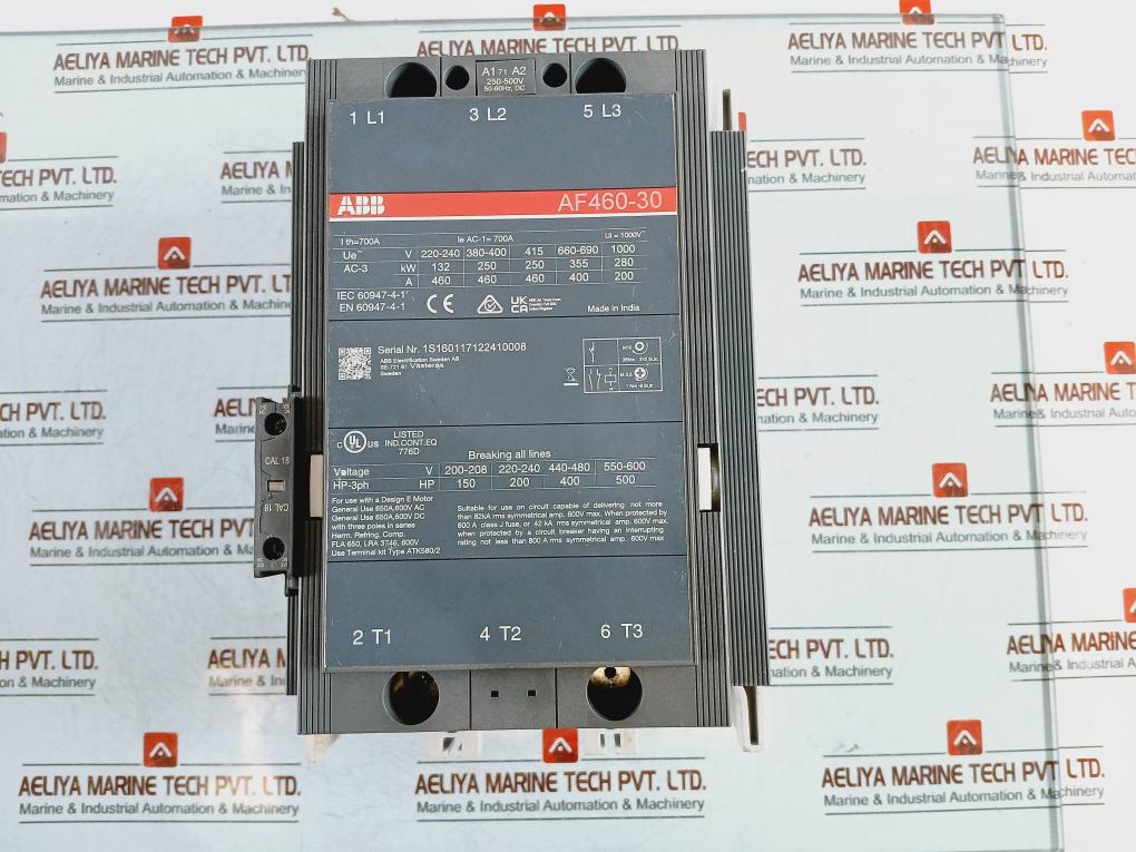 Abb Af460-30 Dc Contactor 250-500v 50-60hz Dc 700a 1000v~