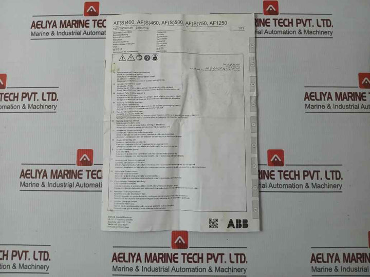 Abb Af580-30 Auxiliary Contactor 1Sfl617001R7011 1000V Ac 16A 2643 689-d Rev H