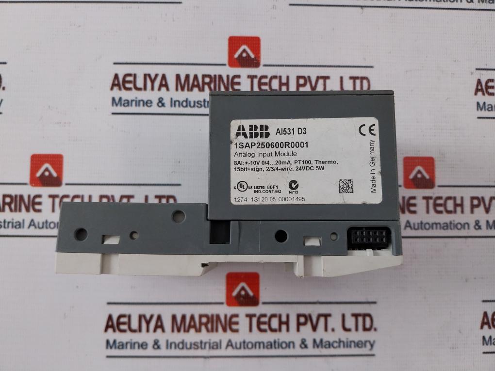 Abb Ai531 D3 Analog Input Module 1Sap250600R0001 Up 24Vdc 5W