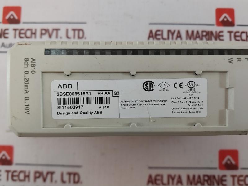 Abb Ai810 3Bse008516R1 Analog Input Module W/ Termination Unit 3Bse013230R1