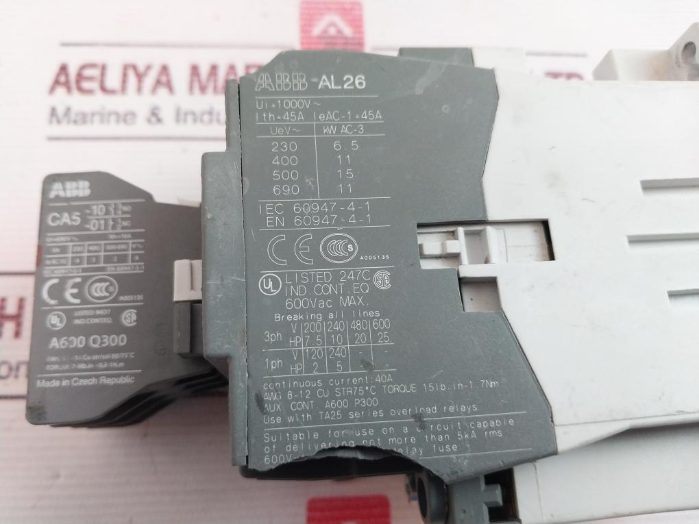 Abb Al26/ Ca5-01 Auxiliary Contact Block With Contactor