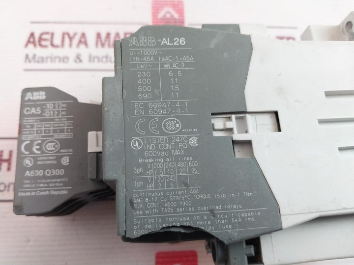 Abb Al26/ Ca5-01 Auxiliary Contact Block With Contactor