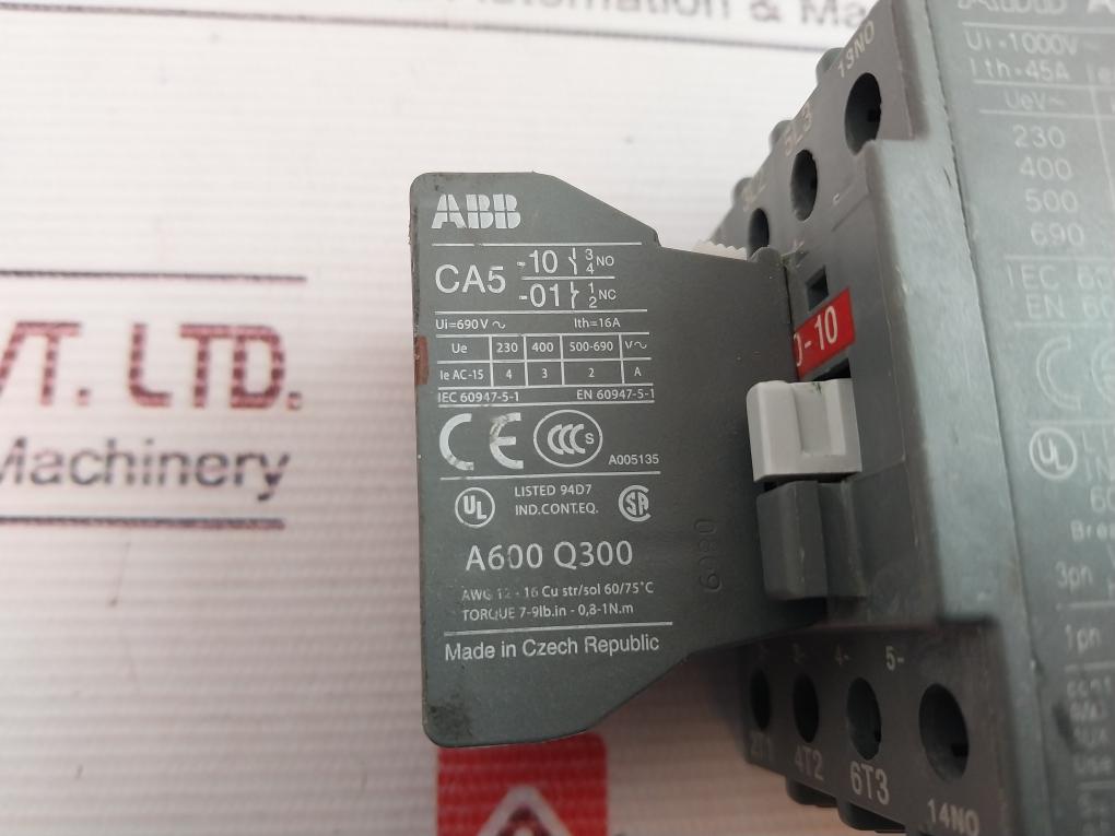 Abb Al26/ Ca5-01 Auxiliary Contact Block With Contactor