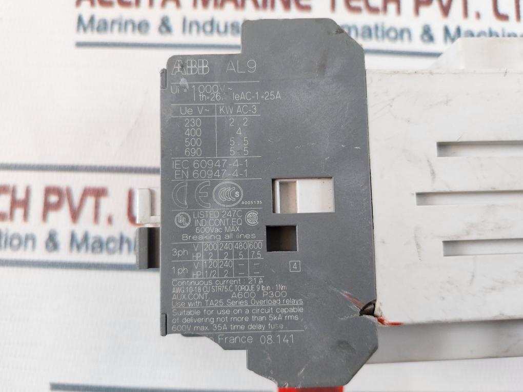 ABB AL9-30-01 Contactor 26A 1000V