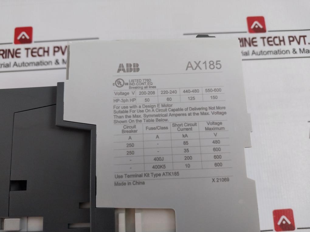 Abb Ax185-30 Contactor 110-120V 60Hz 1000V 250A 1Sfl491074R8411