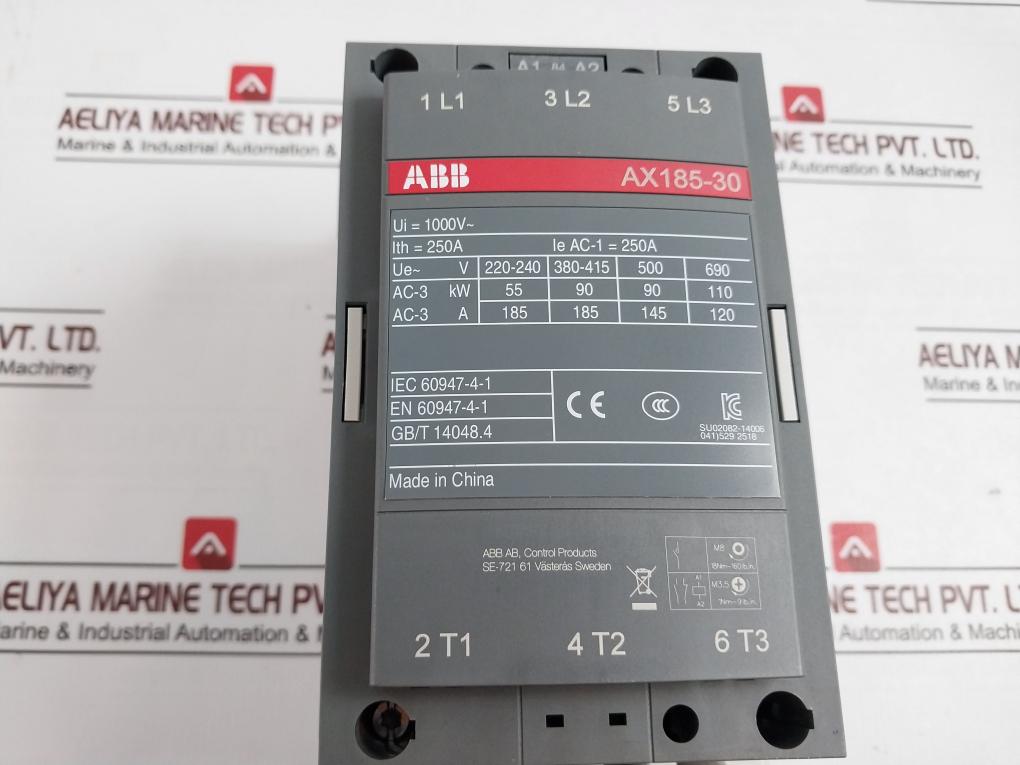 Abb Ax185-30 Contactor 110-120V 60Hz 1000V 250A 1Sfl491074R8411