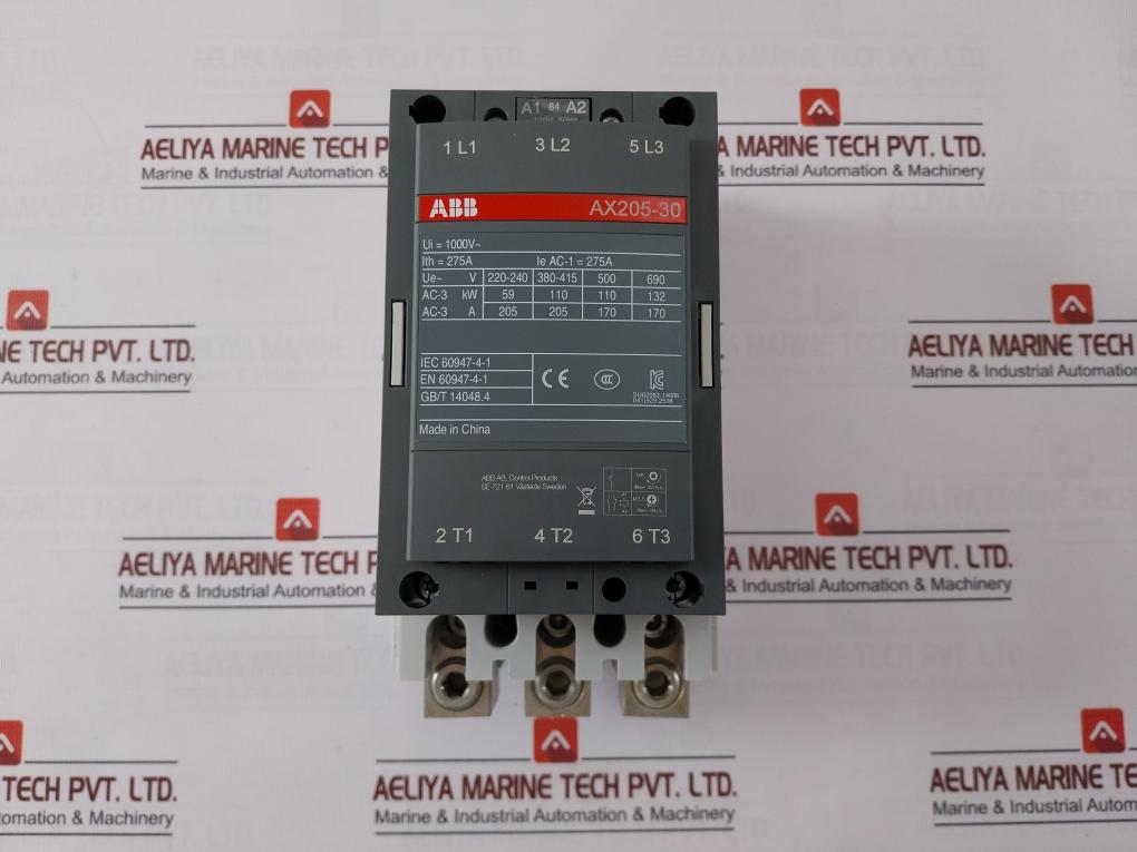 Abb Ax205-30 Contactor 1000V- 275A Iec 60947-4-1 Su02082-14006 110-120V 60Hz