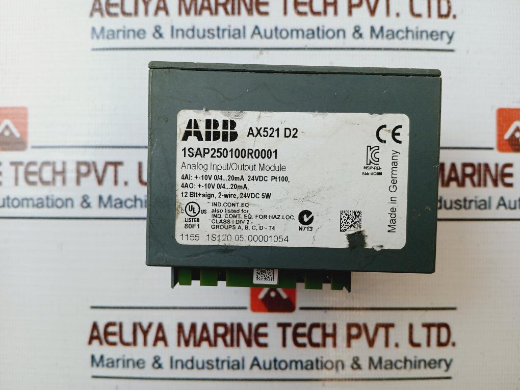 Abb Ax521 D2 Analog Input/Output Module 24Vdc