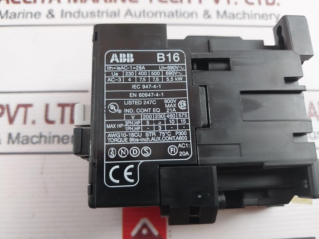 Abb B16-30-01 Contactor 28A 220-230 50Hz