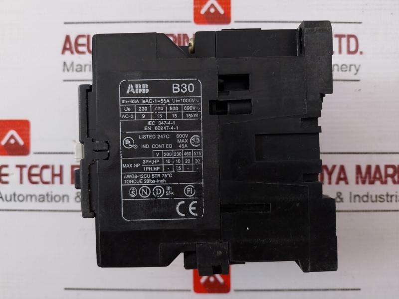 Abb B30 Contactor 600V Max 45A Ui=1000V Ieac-1=55A