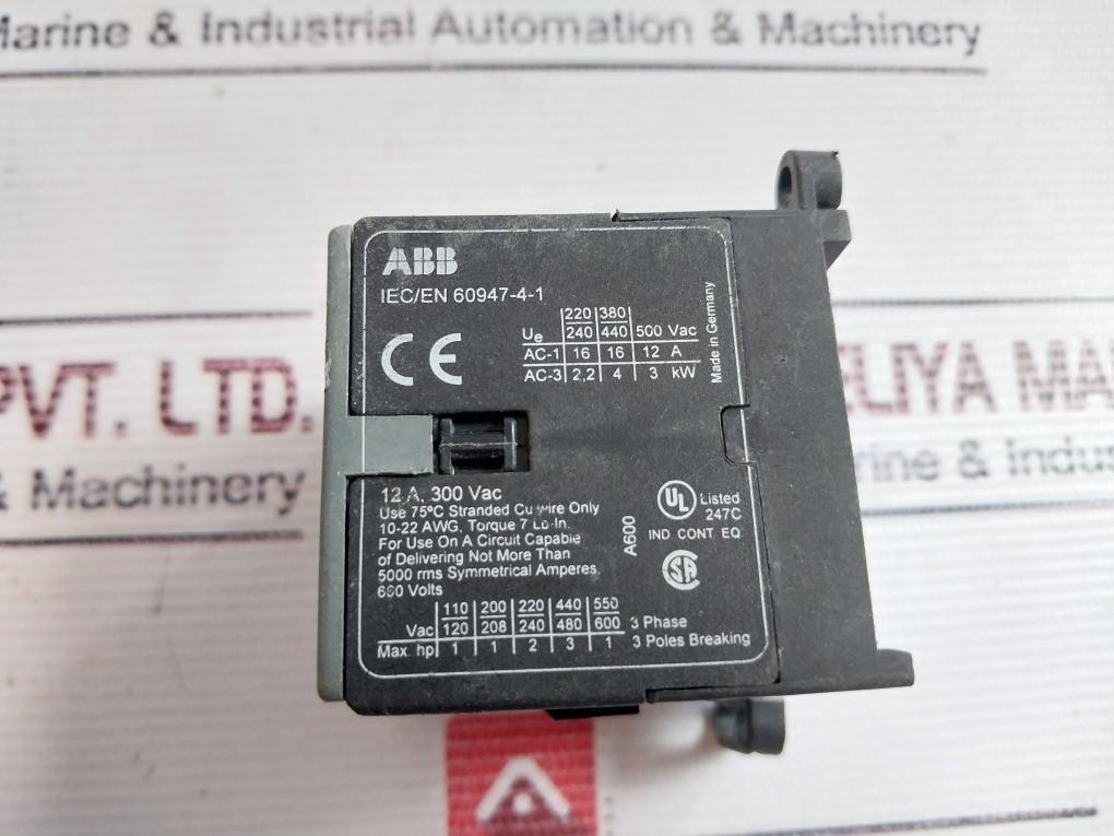 Abb B6-40-00 Miniature Ac Contactor 12A 300Vac