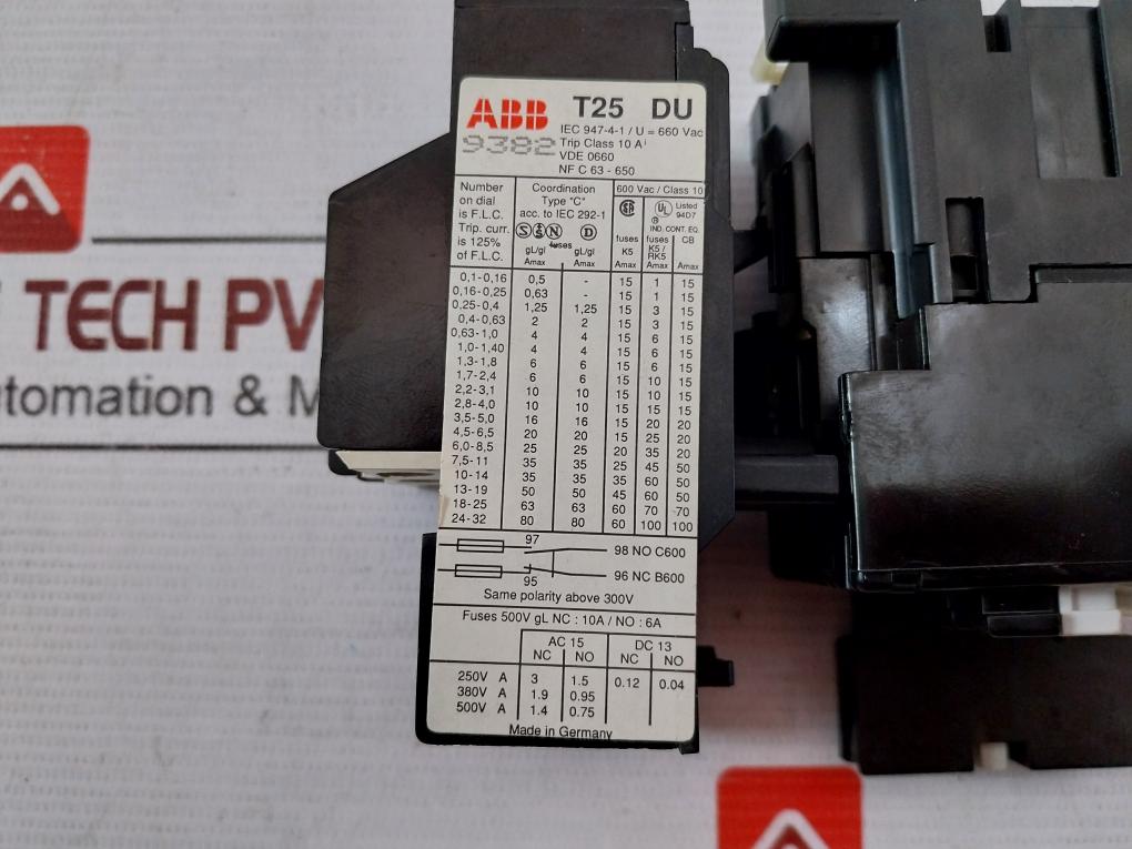 Abb B9-30-10 Contactor Motor 220-230V 50Hz 600V Max 21A