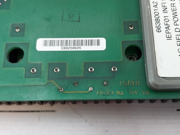 Abb Bailey Infi90 Iepaf01 Ac Field Power Supply 120/240Vac, 47÷63Hz, 250Va