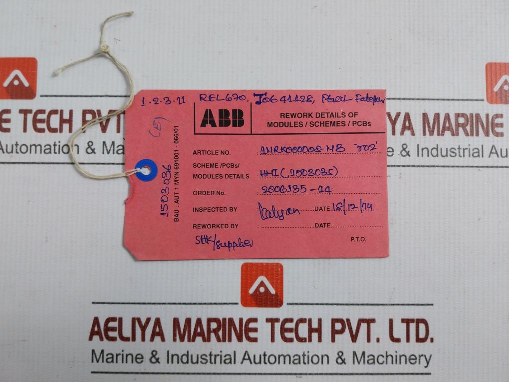 Abb Bay Control Display Module 1Mrk000008-mbr02