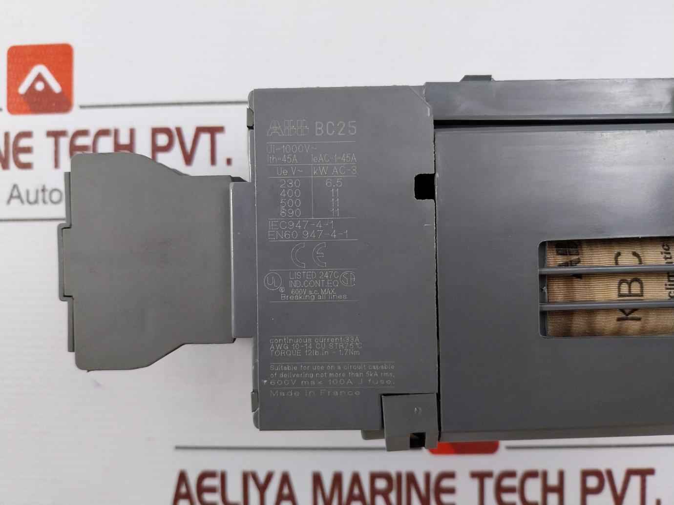 Abb Bc25-40-31 Auxiliary Contact Block 1000V- 45A 24V Dc