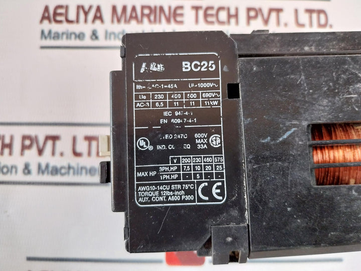 Abb Bc25 Contactor 45A 1000Vac