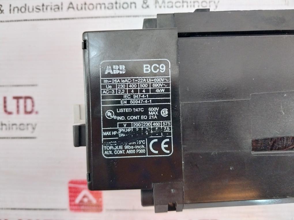 Abb Bc9-30-10 Contactor 600V Max 21A 24V Dc