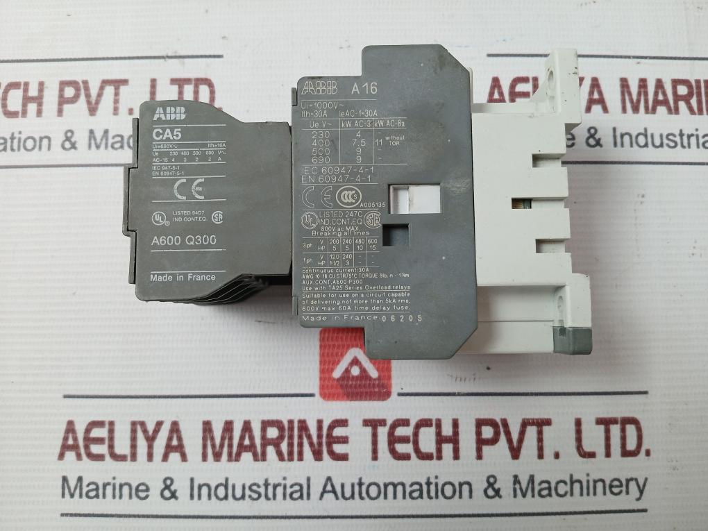 Abb Ca5-31E Contactor Auxiliary Contact Block 30A 600Vac Max
