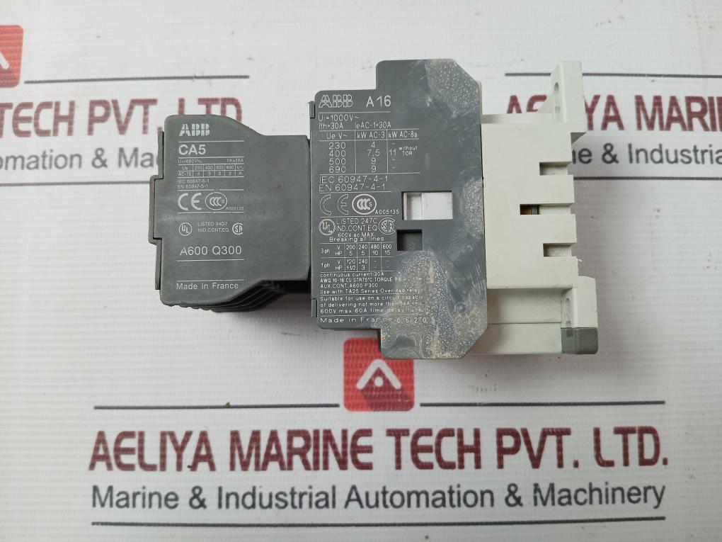 Abb Ca5-40E Auxiliary Contact Block 220-230V 50Hz 30A 16A Awg 10-18 Cu Str 75˚C