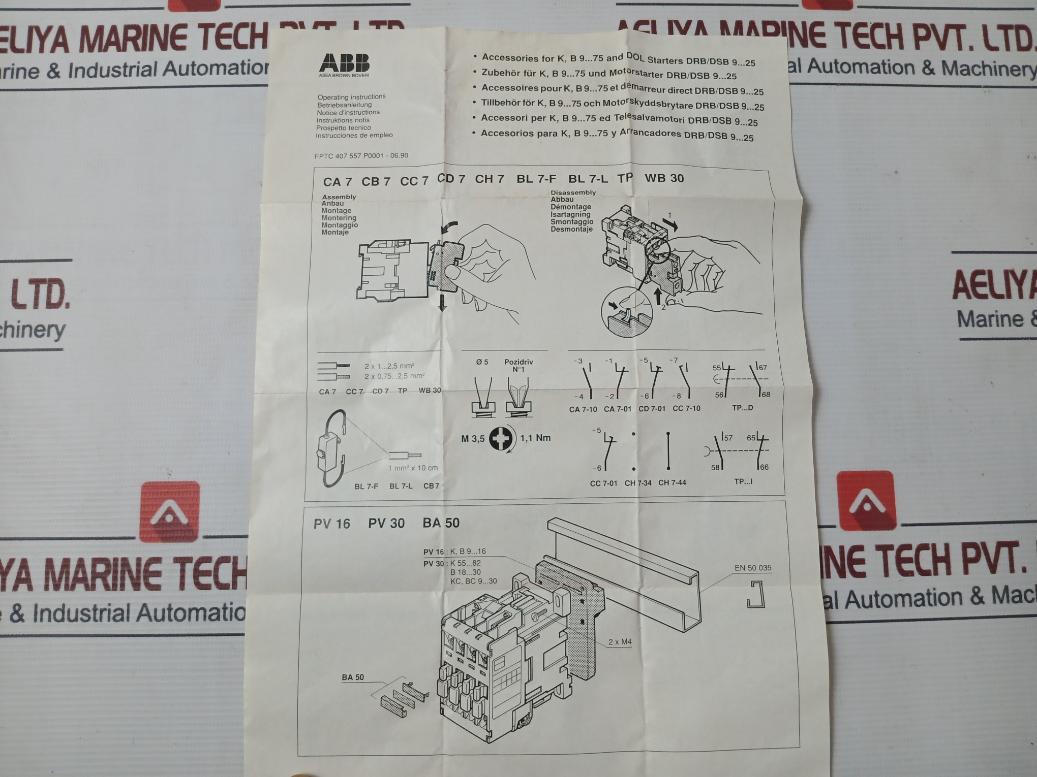 Abb Ca7-10 Auxiliary Contact Block Iec 337-1 10A