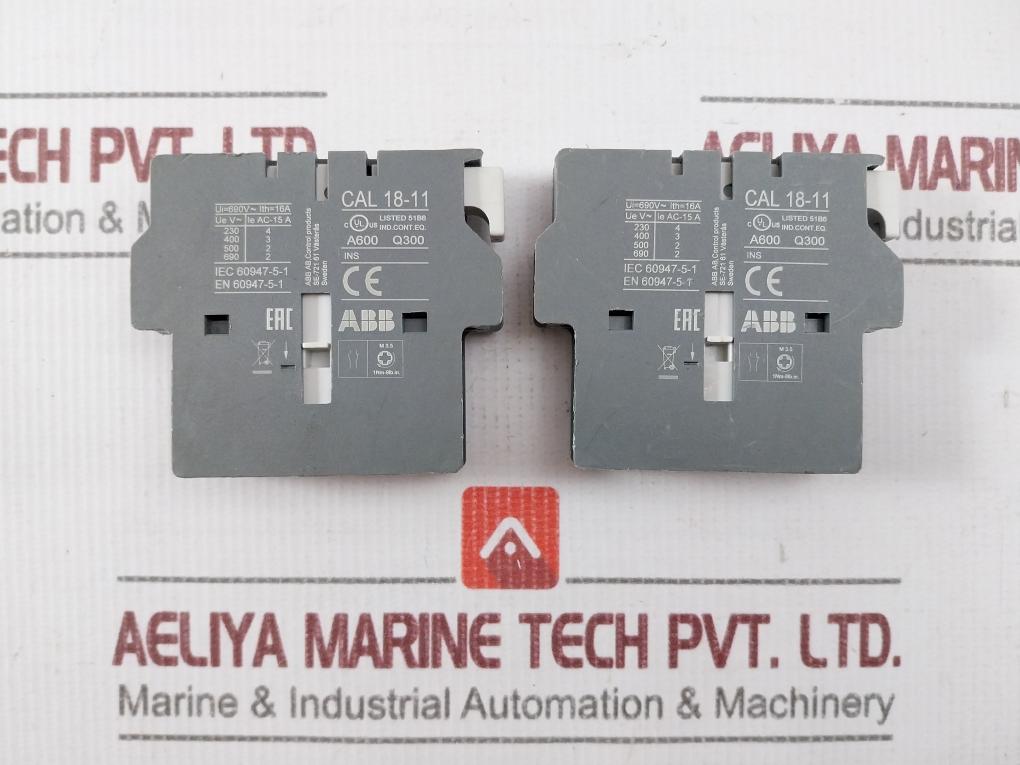Abb Cal18-11 Auxiliary Contact Block 690V/16A/A600 Q300