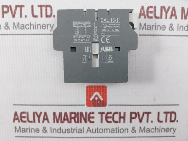 Abb Cal18-11 Auxiliary Contact Block 690V/16A/A600 Q300