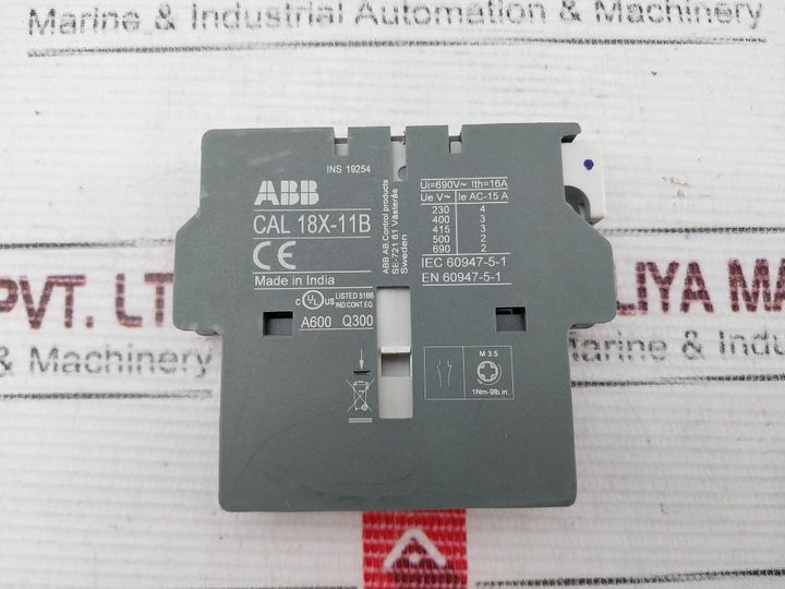 Abb Cal 18X-11B Auxiliary Contacts 16A 690V Ac 1Sfn019820R3311