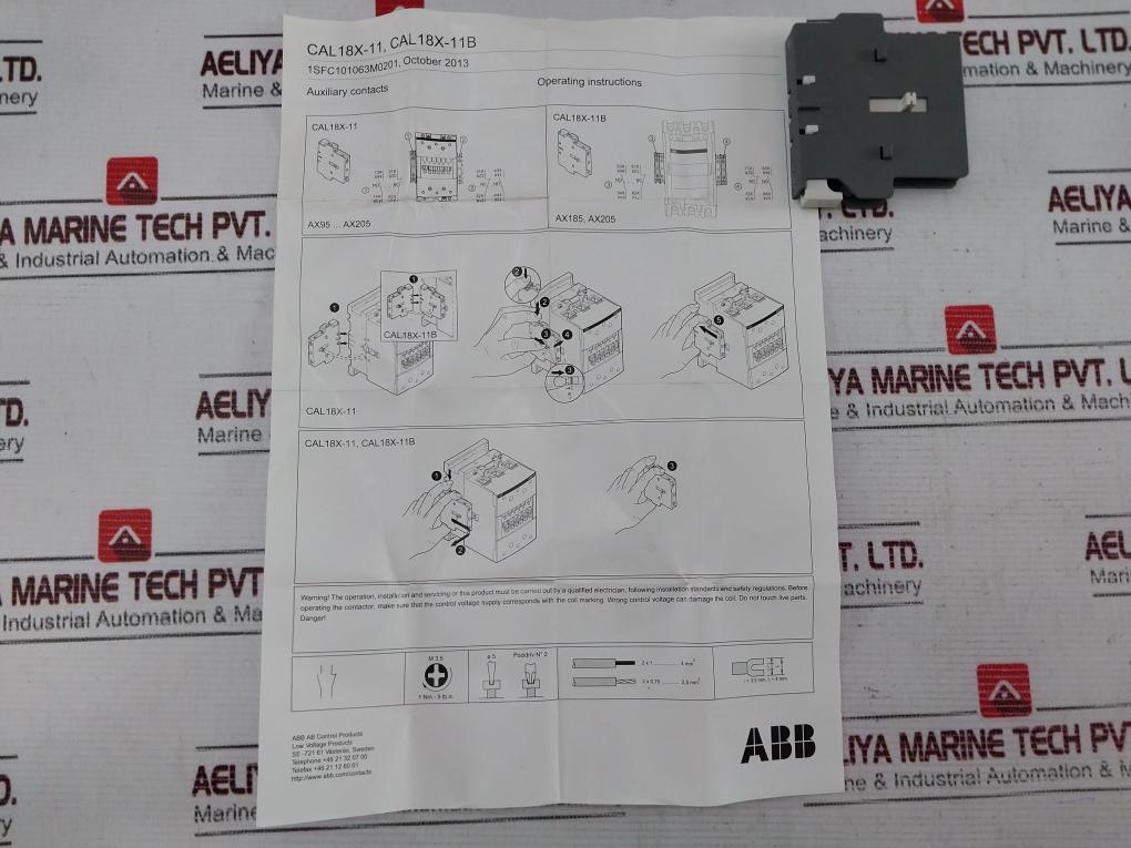 Abb Cal 18X-11B Auxiliary Contacts 16A 690V Ac 1Sfn019820R3311