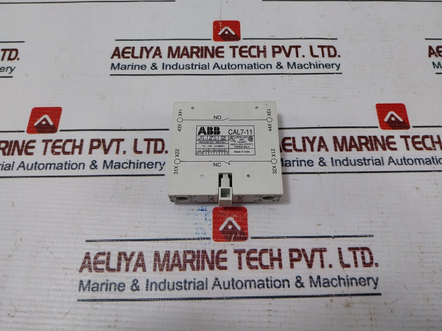 Abb Cal7-11 Auxiliary Contact Block 10A-600V