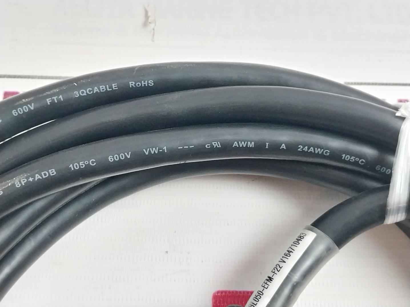Abb Cbl050-efm-f22 Servo Drive Cable 24Awg Ft1 3Qcable Ms3057-12A 5 Meter