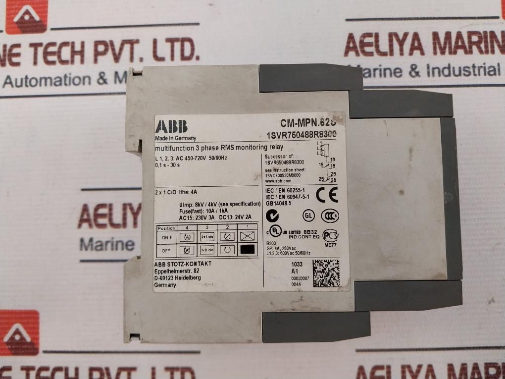 Abb Cm-mpn.62S Multifunction 3 Phase Rms Monitoring Relay 0,1S- 30S