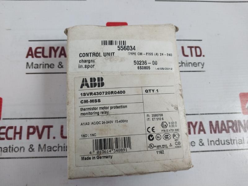 Abb Cm-mss Thermistor Motor Protection Relay Ac/Dc 24-240V 15-400Hz 250V