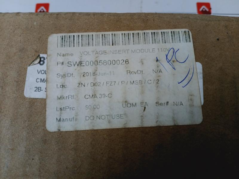 Abb Cma 39-c Voltage Insert Card 100v/ac Swe0005800026